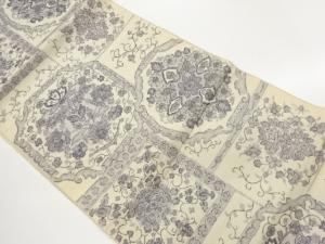 華紋・花輪・花唐草模様織出し名古屋帯
